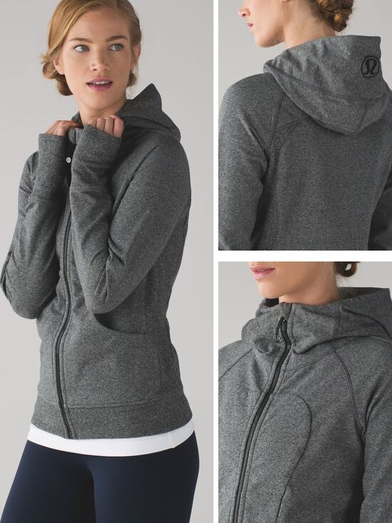 lululemon athletica Tops - LULULEMON Scuba Hoodie III Heathered Speckled Black Size 8